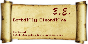Borbély Eleonóra névjegykártya